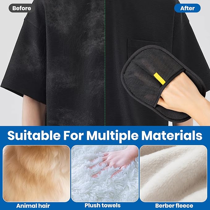 2Pcs Pet Hair Removal Glove, Electrostatic Gloves Pet Hair, Reusable Cat Hair Remover Glove, Upgraded Hair Removal Tool-PurrikoPets