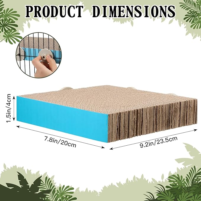 2 Pieces Bird Chew Toy Parrot Cage Perch Cardboard Platform Bird Paw Grinding Stand Parrot Cage Playground for Macaws, Small Parakeets, Conures, Budgies, Finches Conure Cockatiel (Large)-PurrikoPets