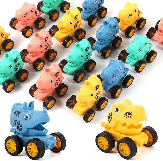18Pcs Dinosaur Pull Back Cars Set for Kids Toddlers, Bulk Mini Racing Vehicles Toys Party Favors, Pinata Fillers, Goodie Bag Stuffers, Classroom Prizes for Boys Girls-PurrikoPets