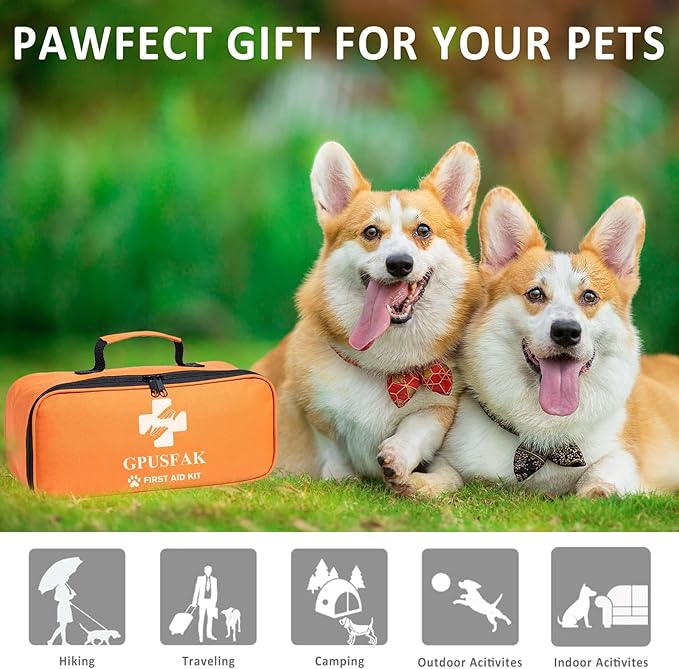 Dog First Aid Kit - Pet First Aid Kit for Dogs with Pooper Scooper First Aid Supplies for Home Camping Hiking Traveling Hunting and Sports-PurrikoPets