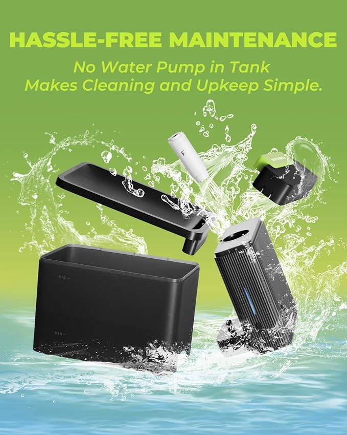 Furbulous 316 Stainless Steel Automatic Water Fountain with Ultrafiltration Tech, 3.3L/112oz Large Bowl, Ultra-Quiet, BPA-Free Dish Two Modes Water Dispenser for Cats/Medium Dogs/Pets (Black)-PurrikoPets