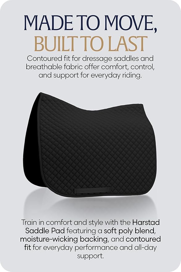 Equinavia Harstad Dressage Saddle Pad | Classic & Durable | Moisture-Wicking Tricot Backing-PurrikoPets