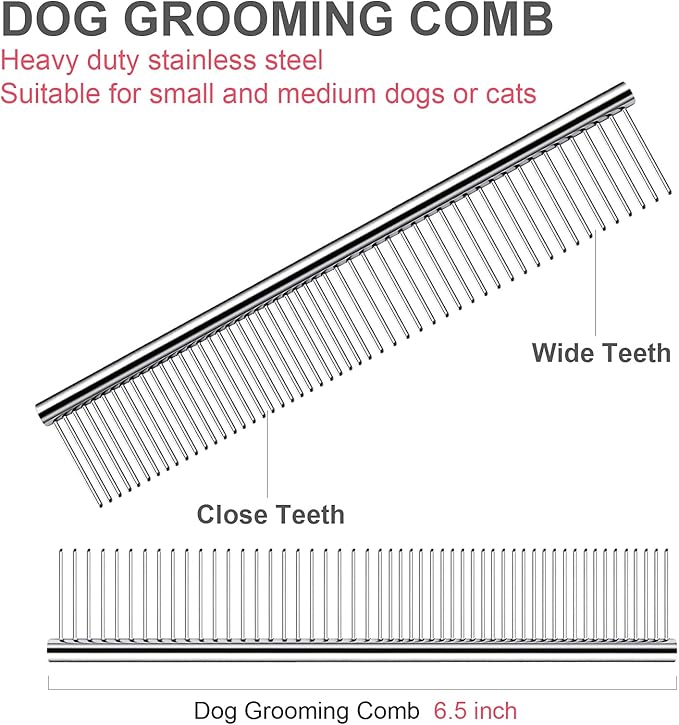 Dog Grooming Kit with Safety Round Tips Stainless Steel Professional Dog Shears Set - Thinning, Curved Scissors and Comb for Cat Pet-PurrikoPets