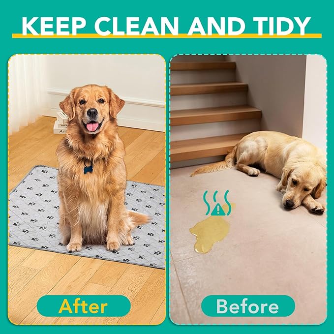 2 Pack Extra Large 72"X72" Washable Pee Pads for Dogs Super Absorbent Dog Training Pads Non-Slip Waterproof Pet Training Pads Mats Whelping Pads for Dogs Cats Puppy-PurrikoPets