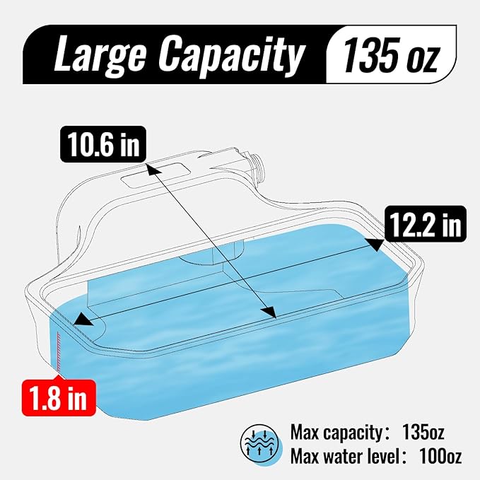 135OZ Automatic Water Dispenser for Dogs Patented Automatic Dog Water Bowl Fit 3/4'' GHT Male Faucet Outdoor Large Dog Water Bowl Include Water Hose Copper Connector Large Drinking Area Brown-PurrikoPets