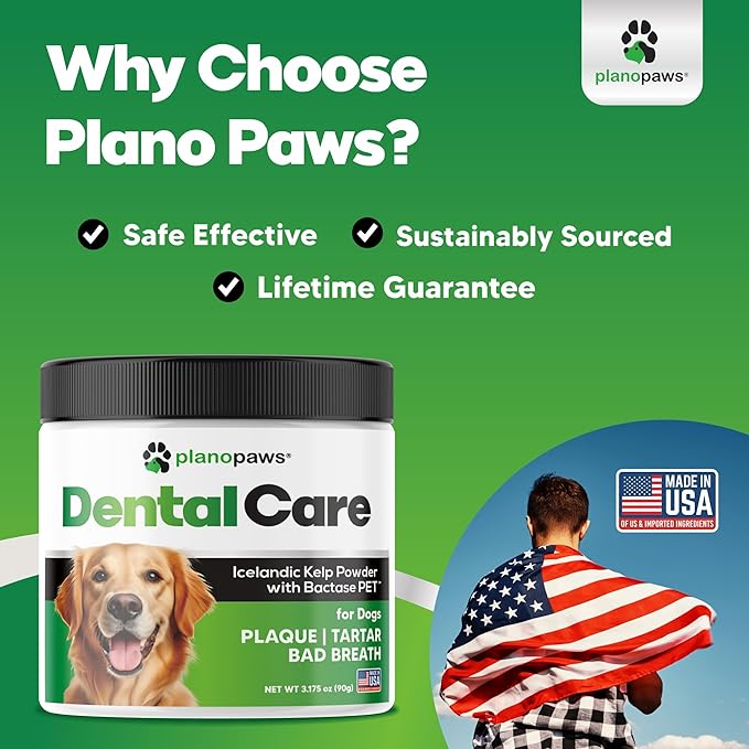 Dog Teeth Cleaning Powder - Plaque and Tartar Remover - Dental Powder with Bactase PET - Breath Freshener for Overall Dental Care - Supports Mouth, Teeth, and Gum Health for All Ages and Sizes-PurrikoPets