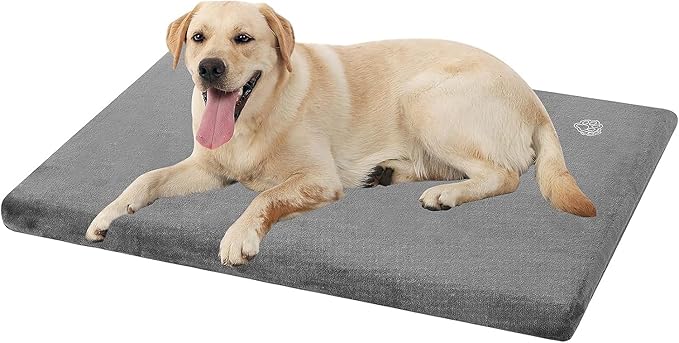 EMPSIGN Stylish Dog Bed Mat Dog Crate Pad Mattress Reversible (Cool & Warm), Water Proof Linings, Removable Machine Washable Cover, Firm Support Small to XX Large Dogs, Grey,XL(41''''*28''''*3'''')-PurrikoPets