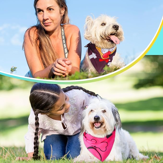 150 Pcs Dog Bandanas Bulk Pet Bibs Colorful Triangle Scarf Pet Bandanas for Medium Large Dogs Spring Summer Birthday Costume Decoration (Paw)-PurrikoPets