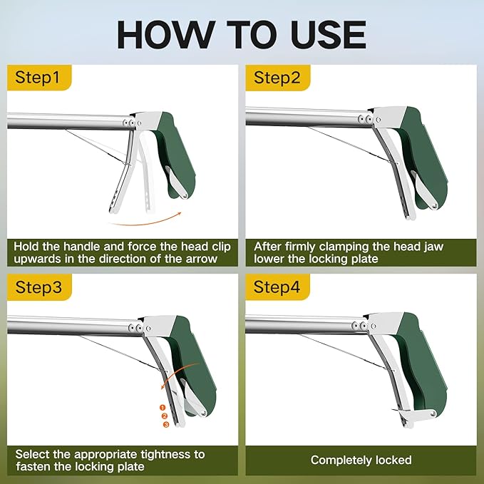 60“ Snake Tongs Collapsible Grabber, Professional Reptile Snake Catcher Wide Jaw Handling Tool, Stainless Steel Snake Hook-PurrikoPets