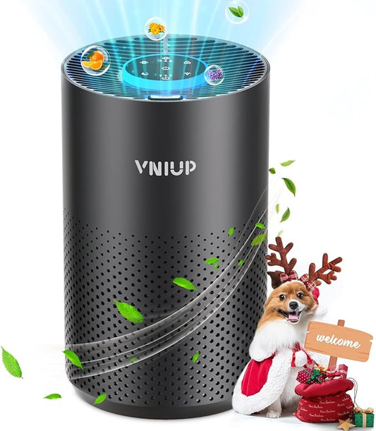 Air Purifiers for Bedroom Home up to 800 ft², Vniup H14 True HEPA Room Air Purifiers for Bedroom, with Fragrance Function Sleep Mode& Light Mode Air Cleaner for Pet Dander Odor Dust Smoke-PurrikoPets