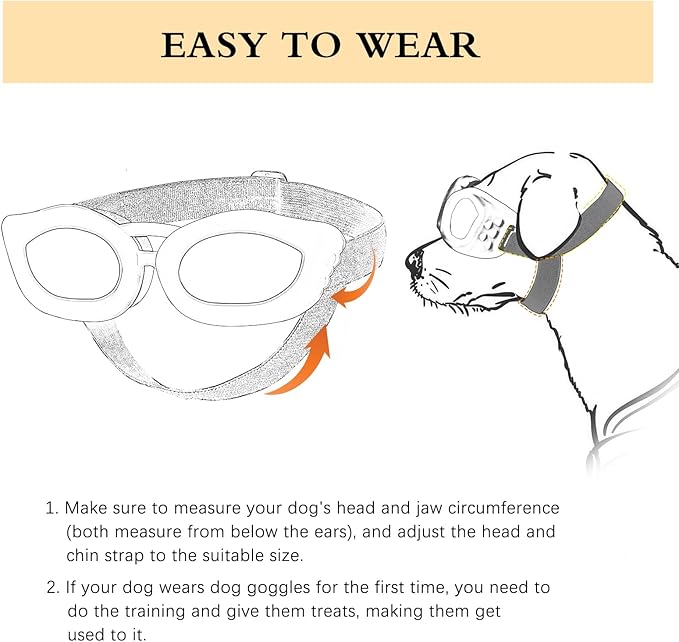 Dog Sunglasses Small Breed, Small Dog Goggles with Adjustable Straps, UV/Wind/Dust/Fog Proof Dog Eye Protection Sunglasses for Outdoor Car Driving Riding, Pink-PurrikoPets