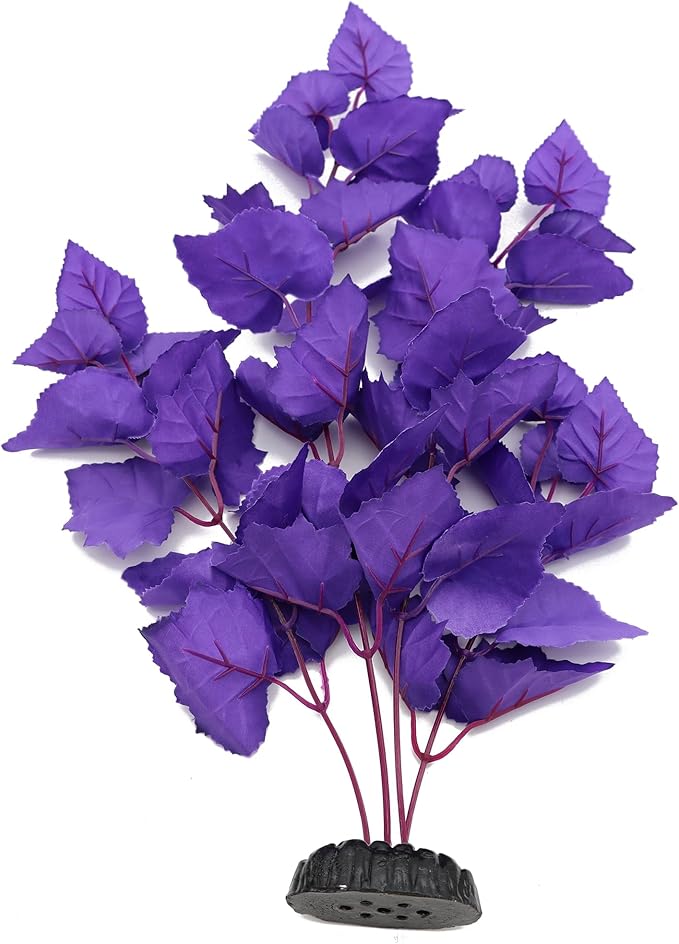 ALEGI Silk Aquarium Plants, 16 Inch Artificial Silk Plants Decorations for Fish Tank,Aquarium Décor Plastic Plants (Purple, 2 Pack)-PurrikoPets