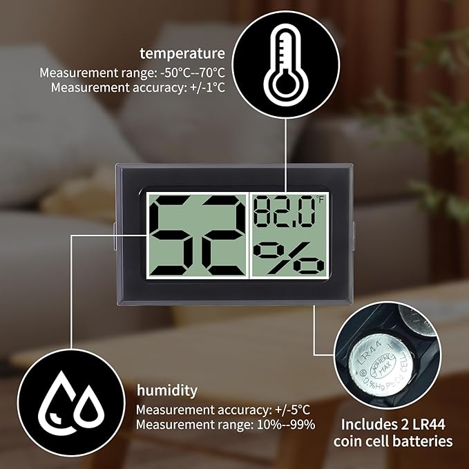 Acrylic Tarantula Enclosure, Reptile Terrarium Breeding Tank w/Temperature Hygrometer,Habitat Reptiles Feeding Box Isopod Terrarium Cage for Insect Lizard Home Office (Reptile-Tank-S(No Tray))-PurrikoPets