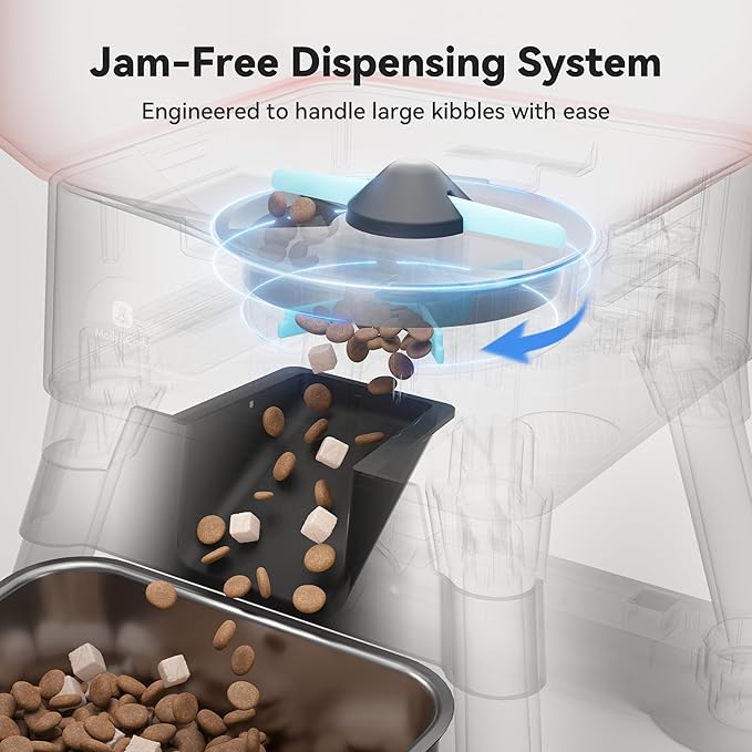 14L Automatic Dog Feeder for Large Breed – Extra Large Capacity, Anti-Blockage, Timed Auto Dog Food Dispenser, Dual Power Supply, Stainless Steel Bowl-PurrikoPets