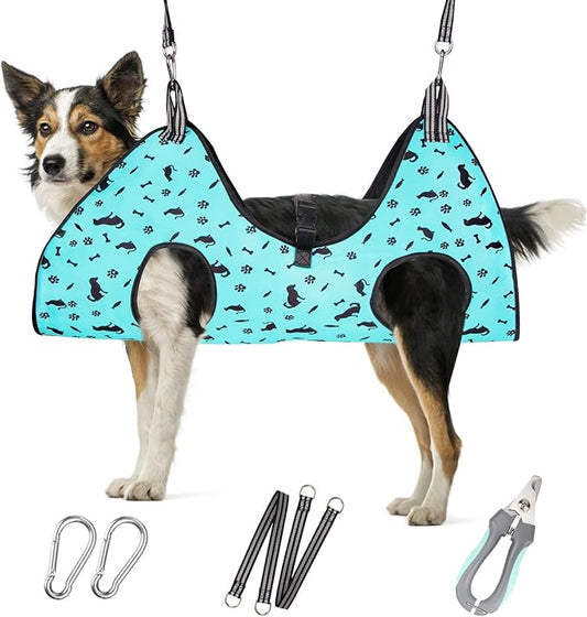 Dog Grooming Hammock - Pet Harness for Grooming, Dog Sling for Nail Clipping, Dog Hanging Holder for Cutting Nails-PurrikoPets
