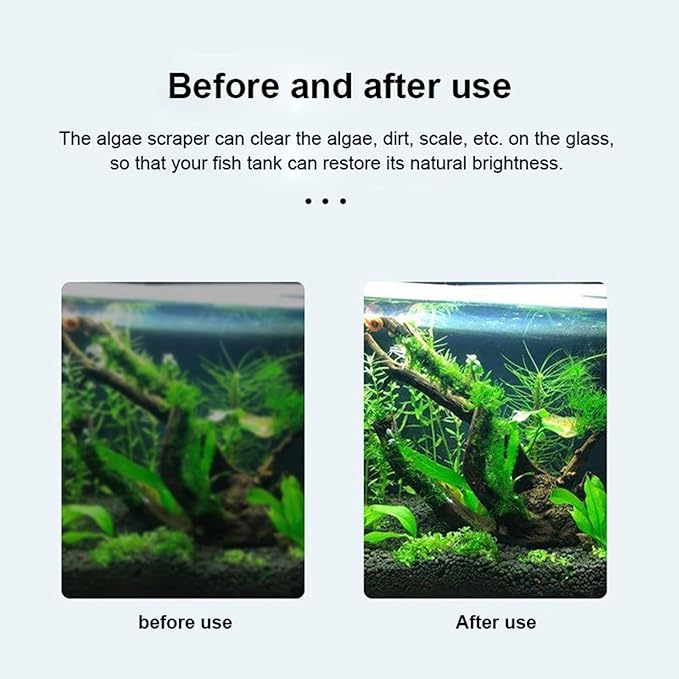 Algae Scraper for Glass Aquarium,Aquarium Razor Scraper with 10 Replaceable Blades,Aquarium Cleaning Tools.-PurrikoPets