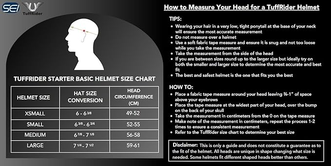TuffRider Starter Basic Horse Riding Helmet | Comfortable Protective Equestrian Head Gear - SEI Certified-PurrikoPets