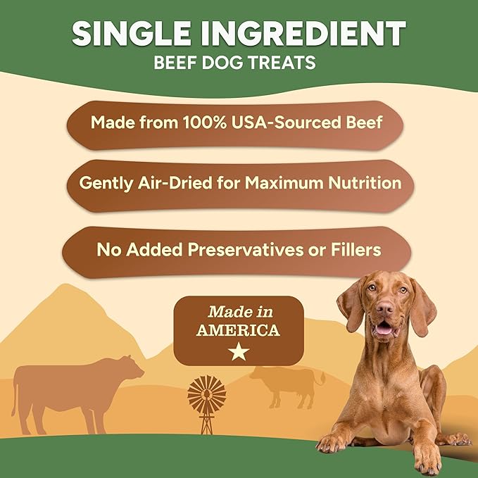 Gaines Family Farmstead Beef Chips for Dogs – 6 oz, Natural Single-Ingredient Dog Treats, High-Protein Rawhide-Free Chews, Healthy Grain-Free Snacks, Made in USA-PurrikoPets