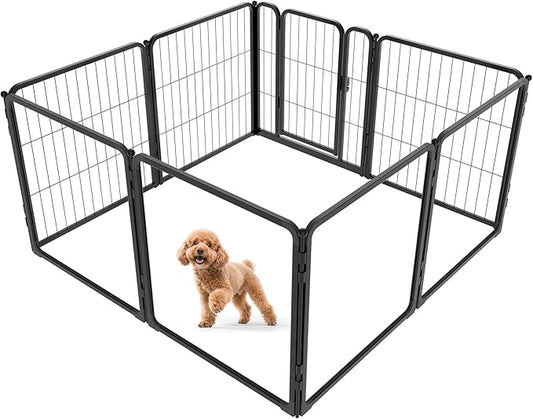 FXW Homeplus Unleashed Indoor Dog Playpen - Stress-Free and Safe Play, Heavy Duty 24 Inch 4 Acrylic Panels + 4 Wire Panels Dog Pen for Puppy and Small Dogs, Black│Patented-PurrikoPets