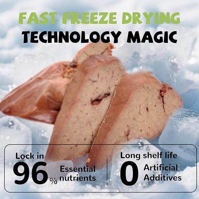 Freeze Dried Chicken Liver Pet Treats, High Protein Freeze-Dried Pet Food for Dogs, Cats, Fresh Ingredient Snacks, 4.6 oz, Rawhide Free&Grain Free-PurrikoPets