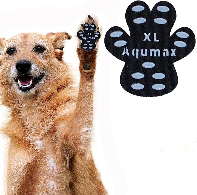 Dog Paw Protector Anti-Slip Pads,Toe Grips for Senior Dogs,Paw Grips Traction Pads for Slippery Hardwood Floors,Essentials for Senior Dogs,12 Sets (48 pcs) XL Black-PurrikoPets