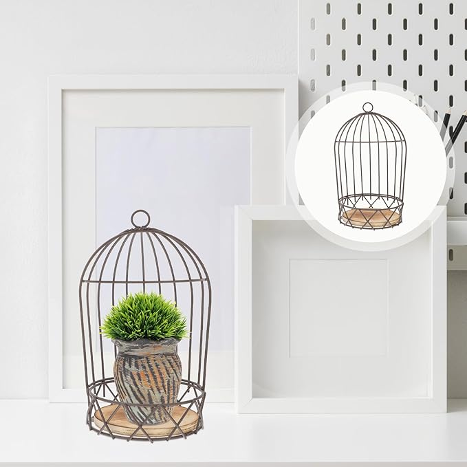 Farmhouse Birdcage Candle Holder Bird Cage Decor Lanterns Decorative Metal Candlestick Vintage Bird Cage Planter Holder Tealight Hanging Birdcage Lantern Flowerpot for Wedding Table Decor-PurrikoPets