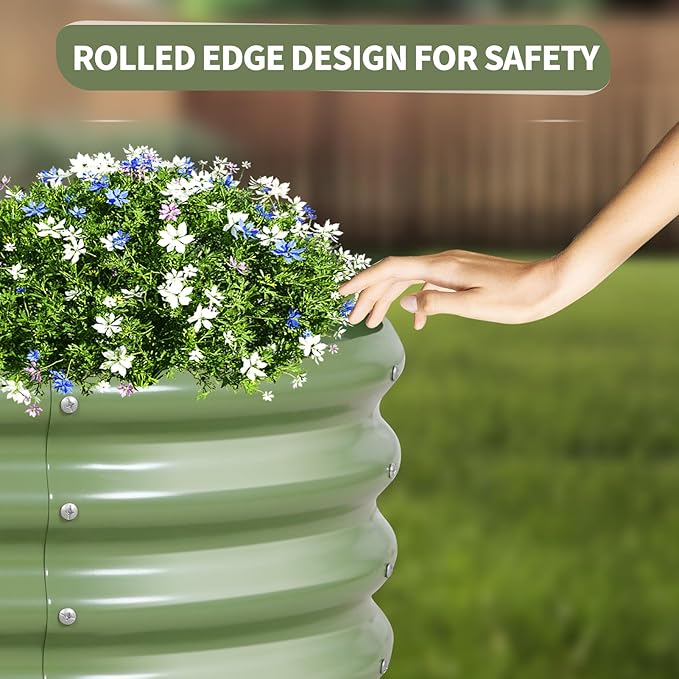 Galvanized Raised Garden Bed Outdoor- 2 Pcs Raised Beds for Gardening| Metal Planter Box, Steel Raised Garden Bed Kit with Gloves for Vegetables, Flower, Herbs (4x2x1FT, Green)-PurrikoPets