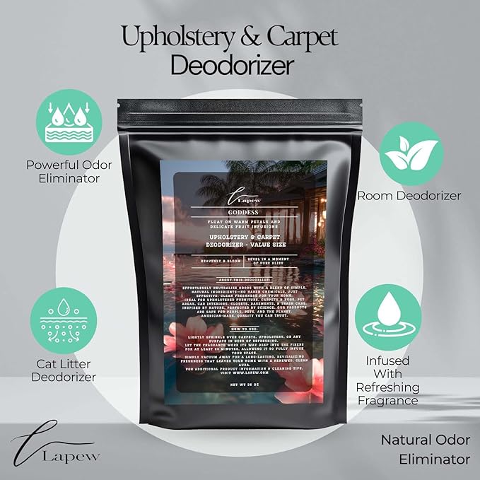 Goddess Carpet Freshener Powder Refill 36 oz | Powerful Odor Eliminator for Home | Upholstery Deodorizer | Carpet Deodorizer | Pet Urine | Cat Litter Box | Sweet Grace Fragrance-PurrikoPets