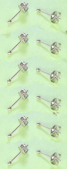 14K Gold Filled Polished Small CZ Pearl Ball Stud Earrings Set for Women Men 20G Surgical Steel Hypoallergenic Piercing Studs for Sensitive Ear, Pack of 6 Pairs