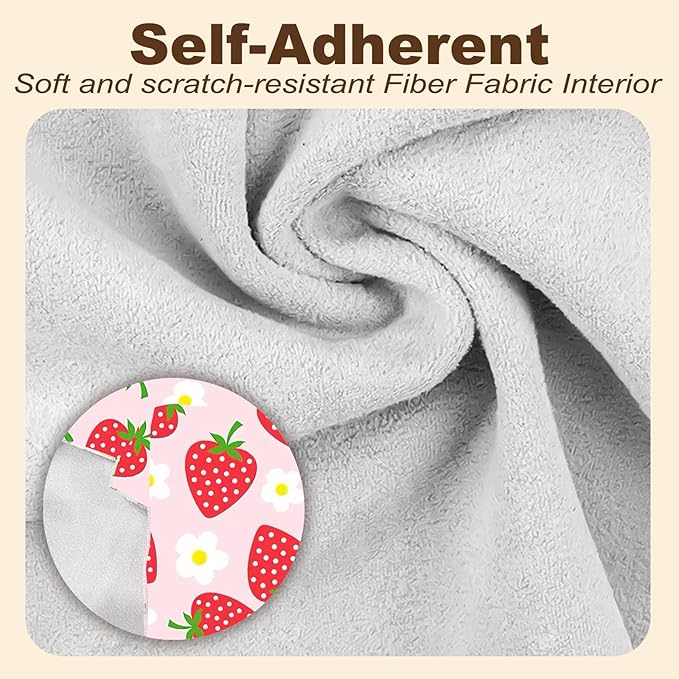 2 Pack Cat Grooming Wrap, L(Within 15lbs) Cat Restraint Wrap for Nail Clipping, Ear Cleaning, and Teeth Brushing, Self-Adherent, Anti-Bite, Anti-Scratch, Pink Strawberry-PurrikoPets