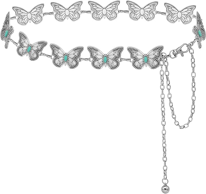 Waist Chain Belts Women Girls Metal Belly Link Adjustable Waist Belt for Jeans and Dress