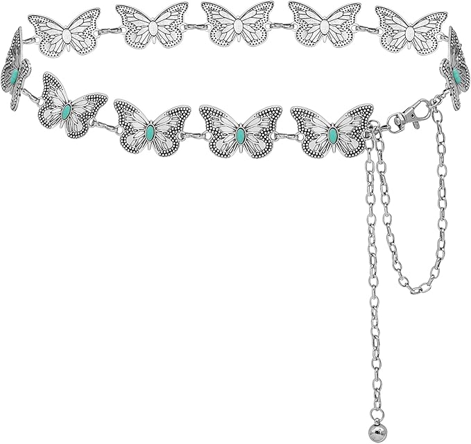 Waist Chain Belts Women Girls Metal Belly Link Adjustable Waist Belt for Jeans and Dress