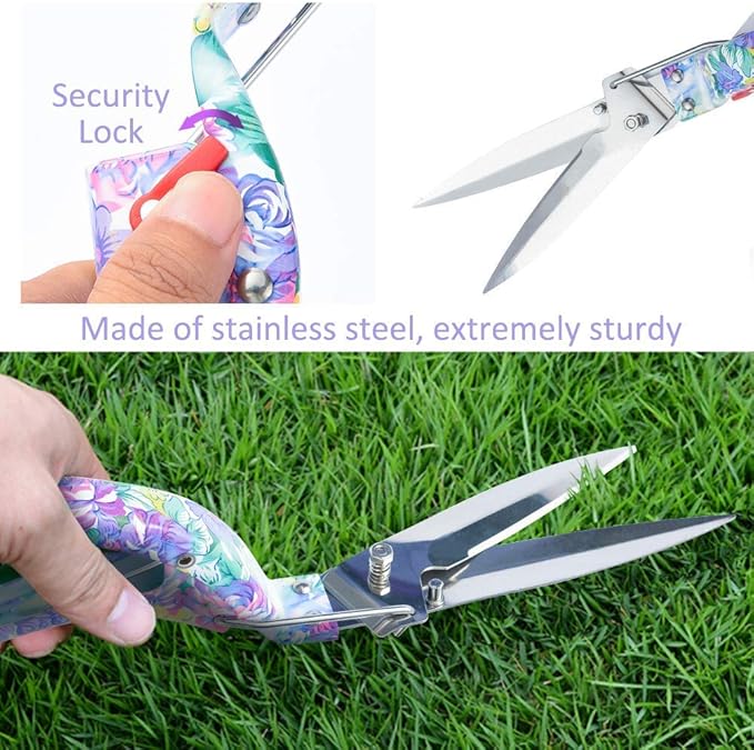 Garden Tools Set, 11 Pieces Gardening Gifts with Purple Floral Print, Ergonomic Handle, Trowel, Rake, Shovels, Pruner, Shears, Sprayer, Gloves, Garden Hand Tools with Carrying Case-PurrikoPets