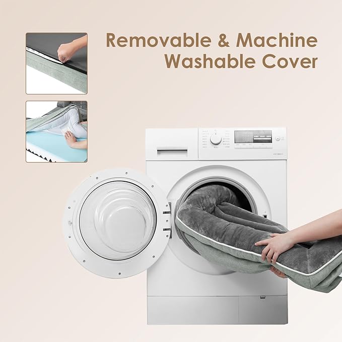 EHEYCIGA Orthopedic Dog Beds for Extra Large Dogs, Waterproof Memory Foam XL Dog Bed with Sides, Non-Slip Bottom and Egg-Crate Foam Big Pet Couch Bed with Washable Removable Cover, Greyish Green-PurrikoPets