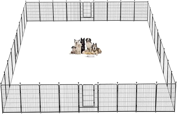 Dog Playpen 40 inch 36 Panels Indoor Outdoor Dog Pen for Large/Medium/Small Dogs Heavy Duty Metal Dog Fence Outdoor for Yard, Puppy Playpen with Door Portable Pet Fence for RV Camping Yard-PurrikoPets