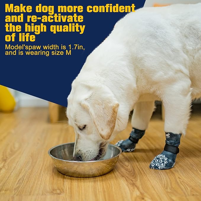 EXPAWLORER Anti Slip Dog Socks to Prevent Licking Paws, Dog Shoes for Hot Pavement, Dog Booties for Small Medium Large Senior Dogs, Traction Control Dog Boots & Paw Protectors for Hardwood Floors-PurrikoPets