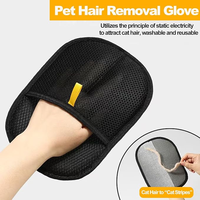 2 Pack Pet Hair Removal Gloves for Cats & Dogs,2025 Electrostatic Pet Hair Removal Gloves for Bedding,Reusable & Washable Efficient Grooming Gloves for Clothing,Furniture,Carpet,Car Seat,Pet Grooming-PurrikoPets