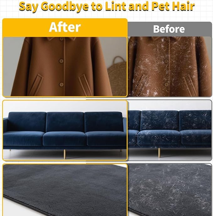 2Pcs Pet Hair Removal Glove for Dogs & Cats, Newly Upgraded Reusable Electrostatic Pet Hair Gloves, Pet Hair Remover Tool for Clothing, Couch, Carpet, Car Seat-PurrikoPets