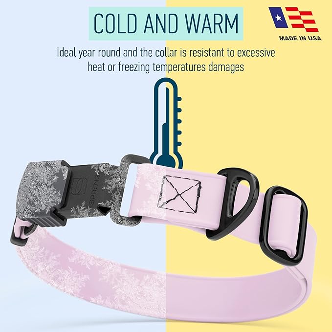 Dogline Biothane Waterproof Dog Collar with Herm Sprenger Stainless Steel Quick Release Buckle – Heavy Duty Tactical Durable Collar for Dogs – Comfortable and Safe Pet Collar, W 3/4" L 12-19", Pastel-PurrikoPets