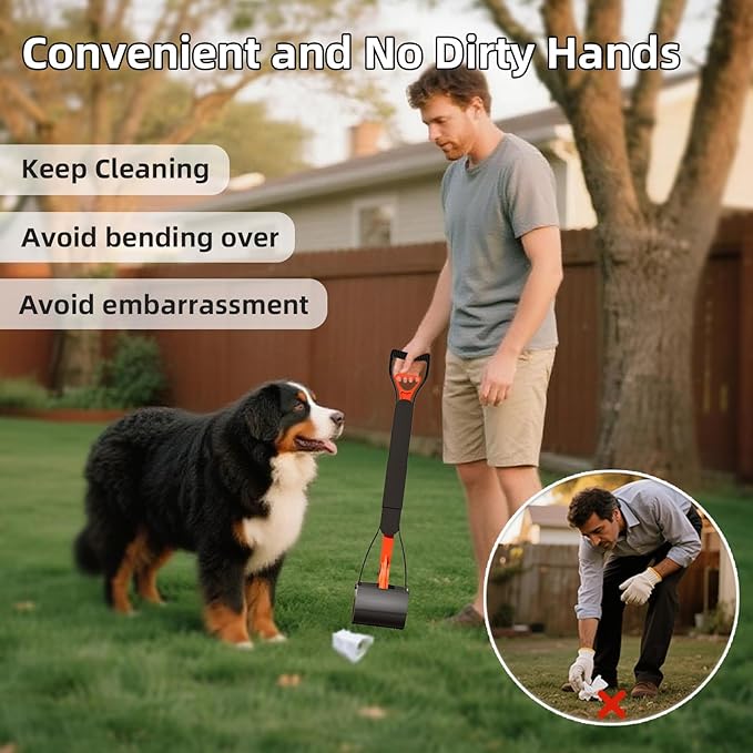 2 Pack 32 Inch Foldable Dog Pooper Scooper,Dog Poop Pick Up Tool for Large&Small Dogs,Sturdy & Light Weight,Easy to Carry and Clean-PurrikoPets