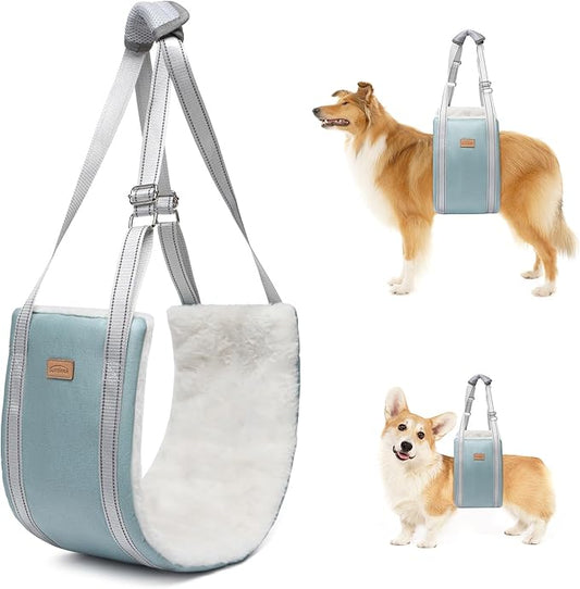 Dog Lift Harness for Large Dogs, Adjustable Dog Sling for Back Legs, Hip Support Harness to Help Lift Dogs Rear for Canine Aid and Old K9 Cruciate Ligament Rehabilitation - Large, Blue-PurrikoPets