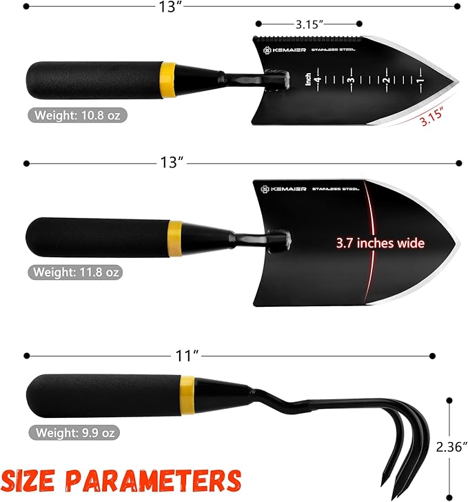 7 - Piece Gardening Tools Set, Stainless Steel Gardening Tools, Heavy - duty Hand Gardening Tools with a Toolbox, Suitable for Gardening Planting and Weeding, Gardening Gifts for Women and Men-PurrikoPets