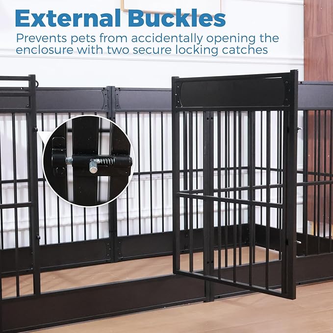 Dog Playpen, 35.4" Height Dog Pen Indoor, Heavy Duty, Safe and Sturdy, Furniture Style Puppy Pen-PurrikoPets