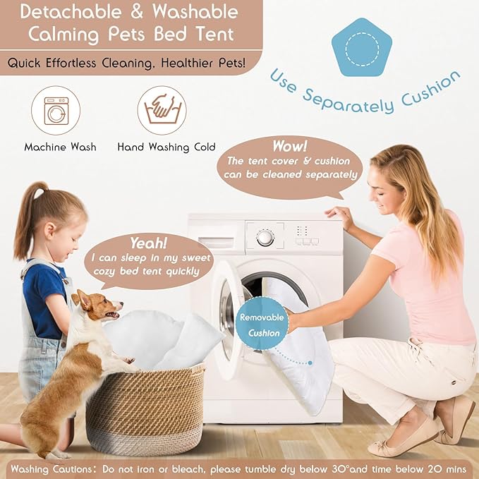 20" Dog& Cat Teepee Tent +24" Pet Cooling Mat +10ft Star String Light [2-Modes],Cotton Thicked Soft Comfort Anti-Slip Cushion (Used/Wash Separately),Medium Pets Tents House Indoor or Outdoor-PurrikoPets