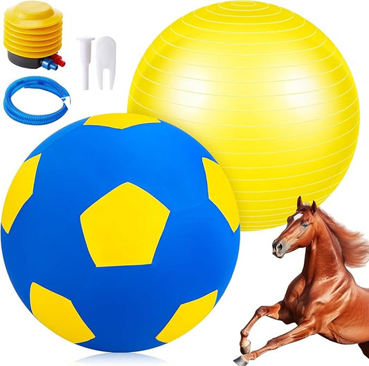 40inch Giant Herding Ball with Ball Cover Anti Burst Please Watch VCR for How to Inflation Horse Toys for Horses Stall Entertainment Play, Pump Included(Yellow,Stylish)-PurrikoPets