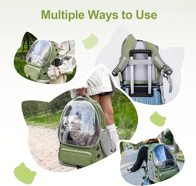 Expandable Cat Backpack,Cat Bubble Backpack Carrier for Carrying Cats, Pets and Small Dogs,Airline-Approved,Designed for Travel, Hiking, Walking,Car-PurrikoPets