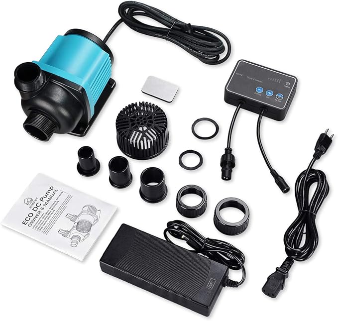 3170 GPH Aquarium 24V DC Water Pump with Controller, Submersible Return Pump for Fish Tank,Aquariums,Fountains,Sump,Hydroponic,Freshwater and Marine Water Use (3170GPH,86W,20.3FT)-PurrikoPets