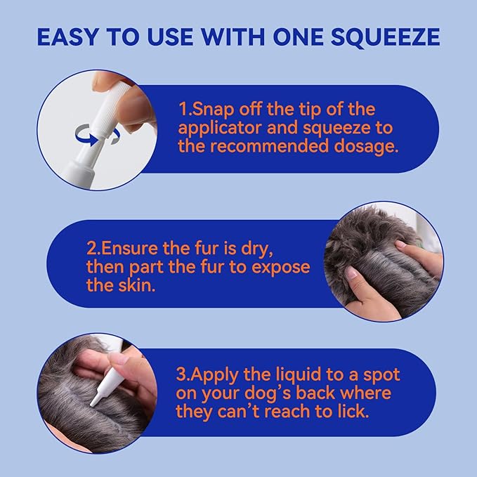 Flea and Tick Prevention for Dogs, Addcool Dog Flea and Tick Treatment, Flea & Tick Control Topical Drops, 3 Doses, Vet-Recommended(23-44 lbs)-PurrikoPets