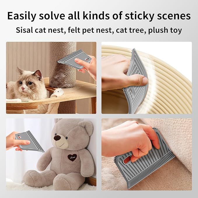 4 in-1 Pet Grooming Combo and Pet Hair Removal Soft Brush - Deshedding Dog Brush,Metal Comb for Cat and Dog,Dematting Comb,Matted Fur on Cats and Dogs-PurrikoPets