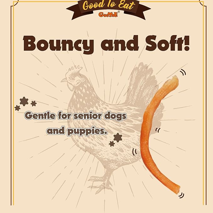 Gootoe Soft Chicken Sticks 1 lb, All Natural, Grain-Free, High-Protein, Healthy & Easily Digestible, Soft Texture, Resealable-PurrikoPets